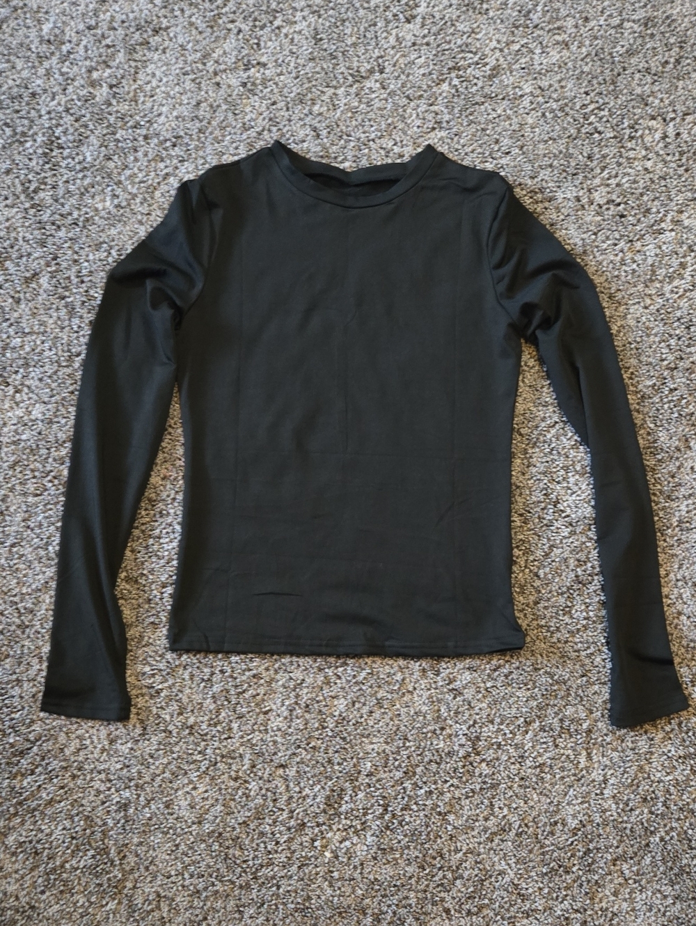 Women's Long-Sleeve Black Crewneck Top
